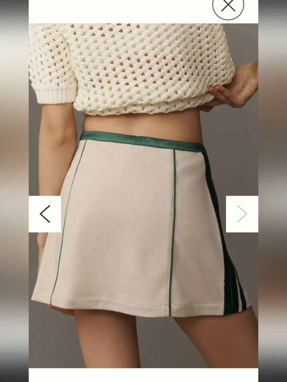 Maeve Green-Trim Tennis Skirt With Shorts Underneath